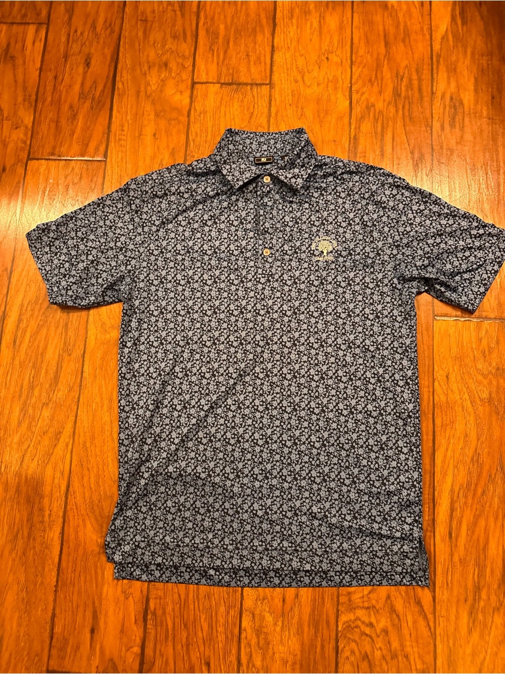 FootJoy Polo Shirt Mens Small Blue Floral Golf Performance‎